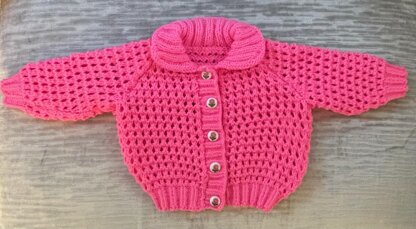 Easy Lace Baby Cardigan, Hat and Booties