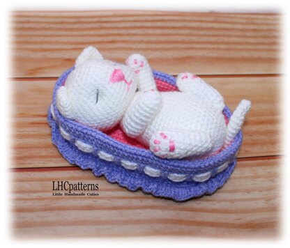 Sleeping Kitten in Cradle Crochet Pattern