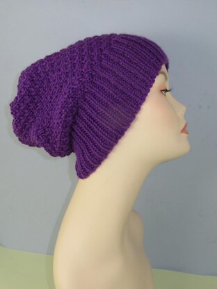 Chunky 2 Stitch Check Slouch Hat