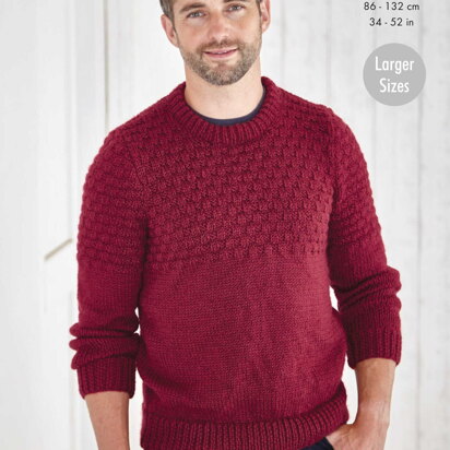 Sweater and Slipover Knitted in King Cole Big Value Chunky - 5820 - Downloadable PDF - knitting pattern