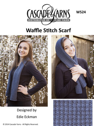 Waffle Stitch Scarf in Cascade Elysian - W524