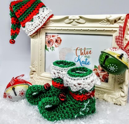 Mini Elf Crochet Christmas Hat and Boots