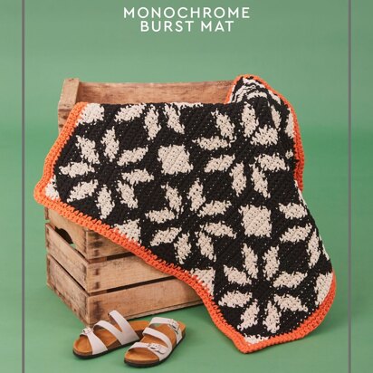 Monochrome Burst Mat - Free Rug Crochet Pattern For Home in Paintbox Yarns Recycled Big Cotton