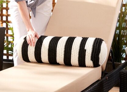 Crochet Backyard Bolster in Bernat Maker Outdoor Stripes - Downloadable PDF