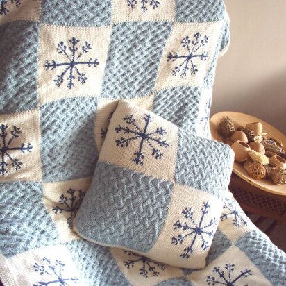 Snowflake and Texture Throw and Cushion Cover