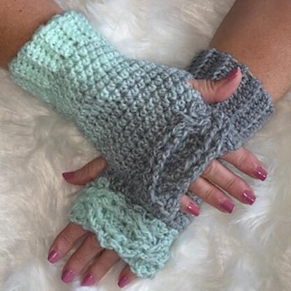 Lazy Cables Fingerless Gloves