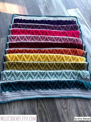 Chevron Bobble Block Blanket