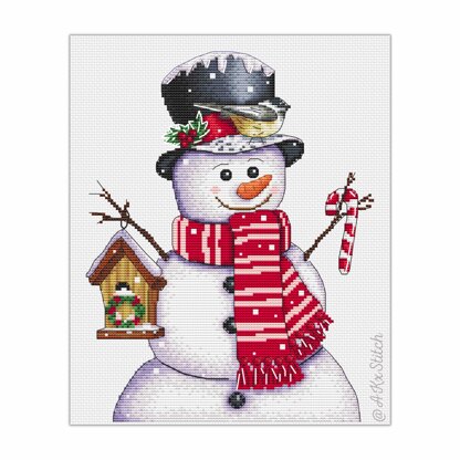 Snowman Cross Stitch PDF Pattern
