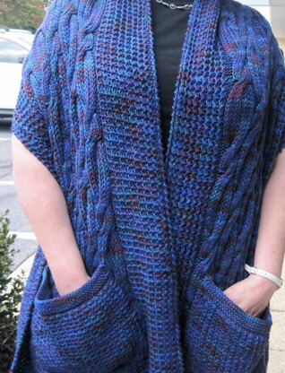 Warm Tahoe Pocket Shawl