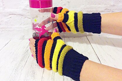 Colourful Ridged Gloves