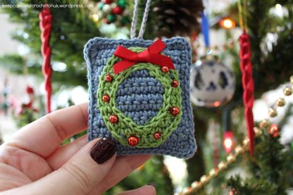 Mini Tapestry Christmas Tree Decorations