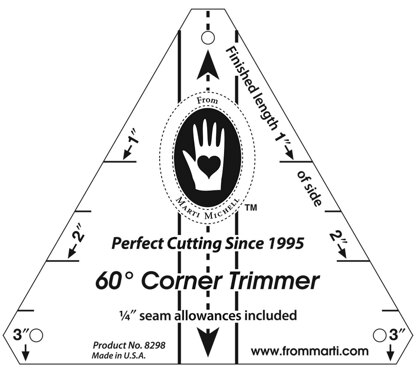 Marti Michell 60-degree Corner Trimmer Bulk pk of 12 Quilting Template