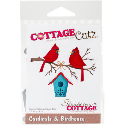 CottageCutz Dies - Cardinals & Birdhouse, 3.5'x2.8"