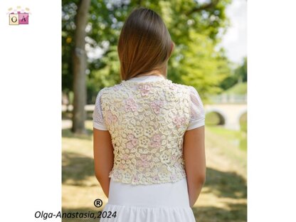 Sleeveless jacket Irish lace crochet