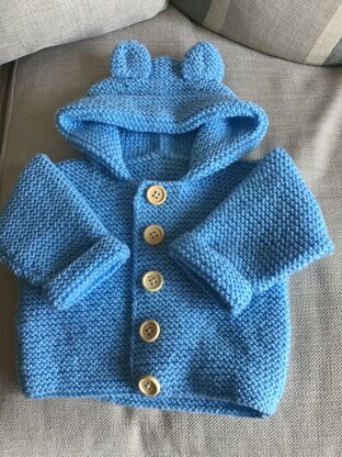 Baby boy hoodie with teddy bear ears