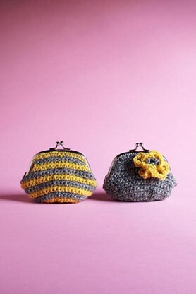 Crochet Purse - Flowers & Stripe