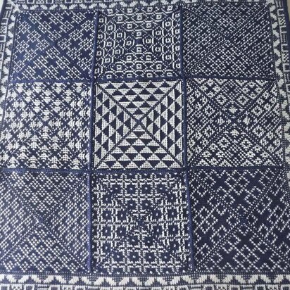 Sashiko Inspired Sampler Tunisian in the Round