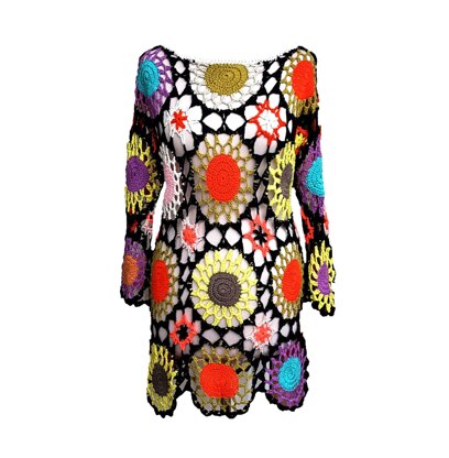 Crochet rainbow festival cover up.
