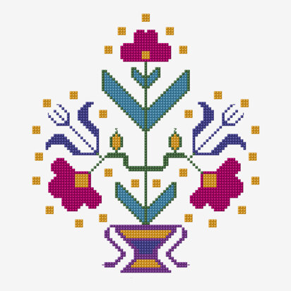 Symmetrical Turkish Flowers in DMC - PAT0687 -  Downloadable PDF