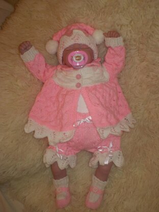 Reborn / 0-3 Months Baby Matinee / Pram Set #4