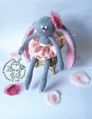 Bunny Peony doll knitted flat