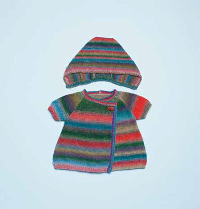 Wrap-around Cardigan with Hood in Lang Yarns Mille Colori Baby - Downloadable PDF