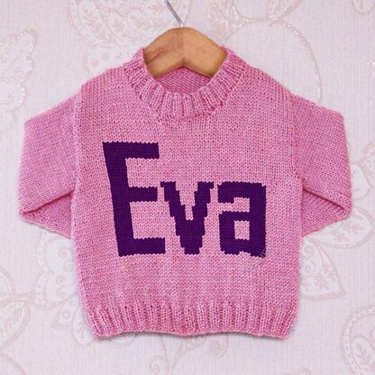 Intarsia - Eva Moniker Chart - Childrens Sweater