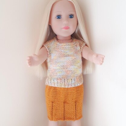 Gold Style Skirt for Doll