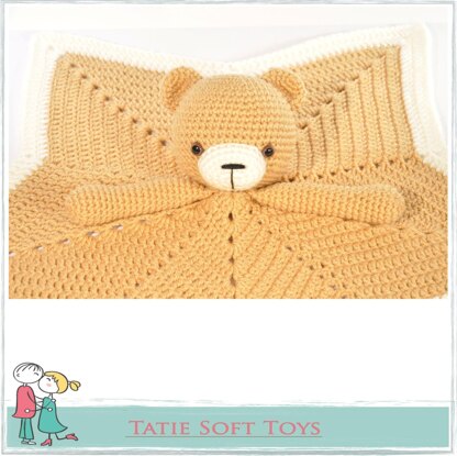 Crochet teddy discount bear security blanket