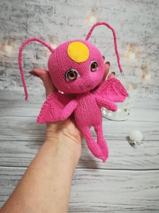 Knitting pattern cute toy pink bug and little fox From the Kwami collection