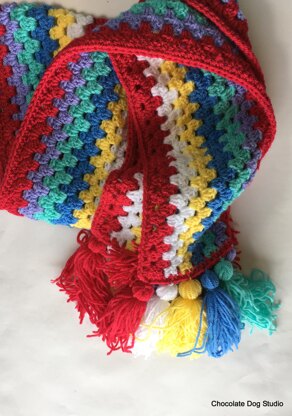 Granny Stripe Tassel Scarf