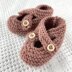 Brooke - Crossover Button Fastening Baby Shoes