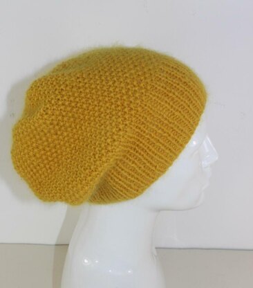 Fluffy Moss Stitch Slouch Hat