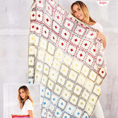 Crochet Blanket & Cushion in Stylecraft Life DK & Life Changes - 9559 - Downloadable PDF