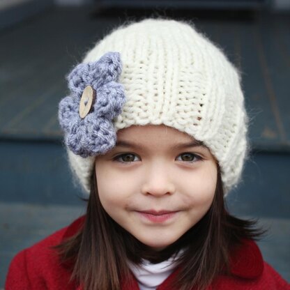 Ava - slouchy hat with flower