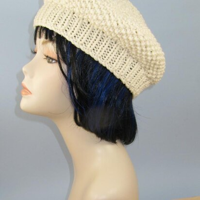 Chunky Moss Stitch Beret Hat