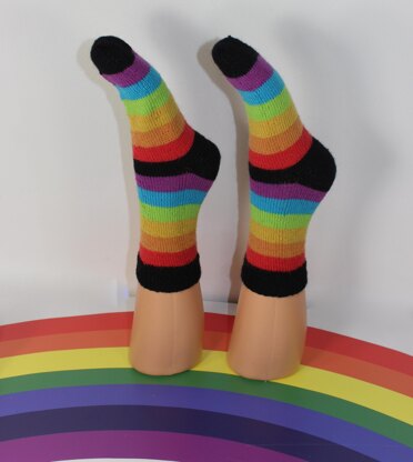 Ladies Simple Rainbow Socks Circular