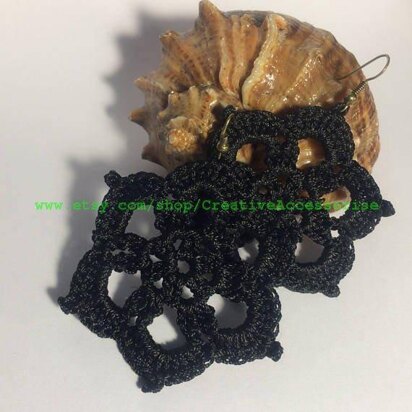 1. Black flower earrings