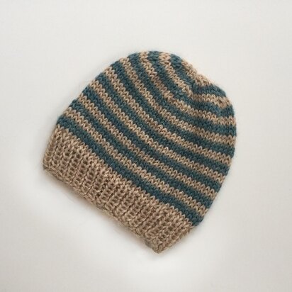 Striped Newborn Hat - knitting pattern