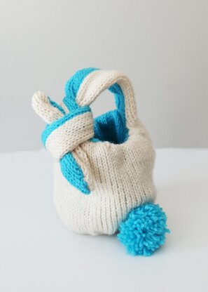 Knit Bunny Baskets, Adjustable and Reversible (bowls004)