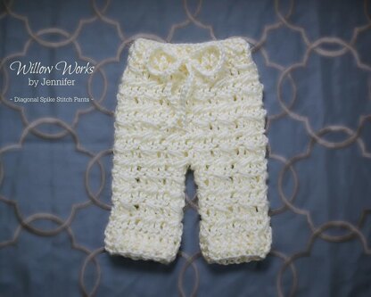 Diagonal Spike Stitch Baby Pants