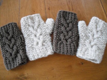 Yin and yang fingerless mitts