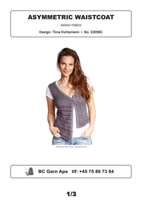 Asymmetric Waistcoat in BC Garn Sarah Tweed - 2265BC - Downloadable PDF