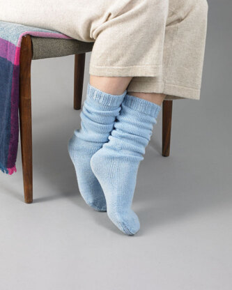 Kai Bed Socks - Knitting Pattern in Debbie Bliss Toast