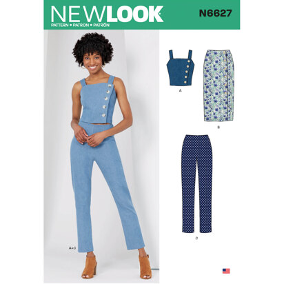 New Look N6627 Misses' Top, Skirt, And Pants 6627 - Paper Pattern, Size 8-10-12-14-16-18-20