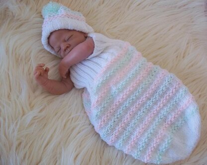 Pattern #47 Baby Cocoon & Hat Set