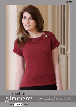 Knitted Boat Neck Top in Twilleys Freedom Sincere DK - 9096