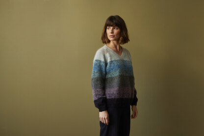 Brampton - Sweater Knitting Pattern For Women in Debbie Bliss Fine Donegal & Angel by Debbie Bliss