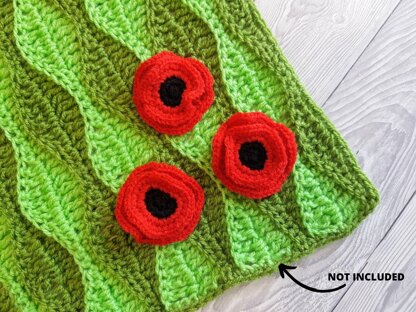 Bundle of 3 Remembrance Poppy Flowers Crochet Patterns