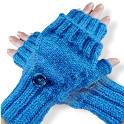 Fingerless Mitts with a Flap V2 - knitting pattern